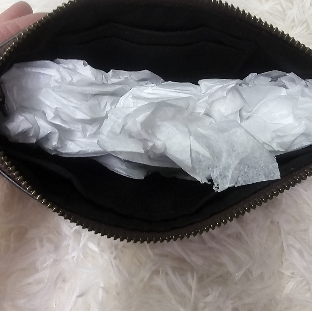 Coach Nolita Wristlet 15" inch Burgundy Glitter/Silver 2015 EUC - Picture 10 of 16